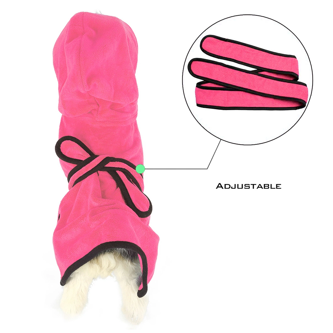 Super Absorbent Soft Towel Robe Dog Cat Groomming Fast Dry Pet Bathrobe