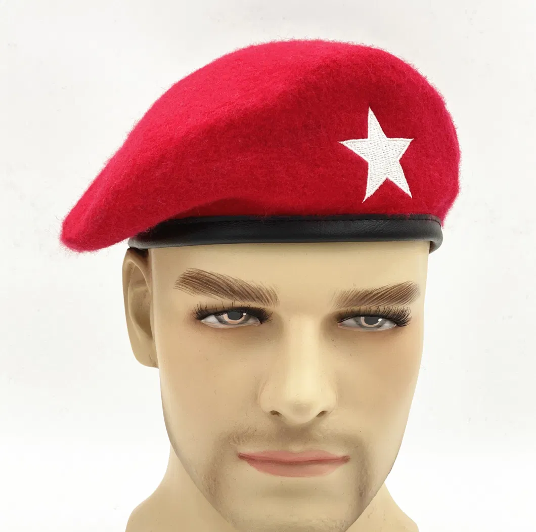 Customized Logo Wool Military Style Beret, Beret Cap Hat for Security Service