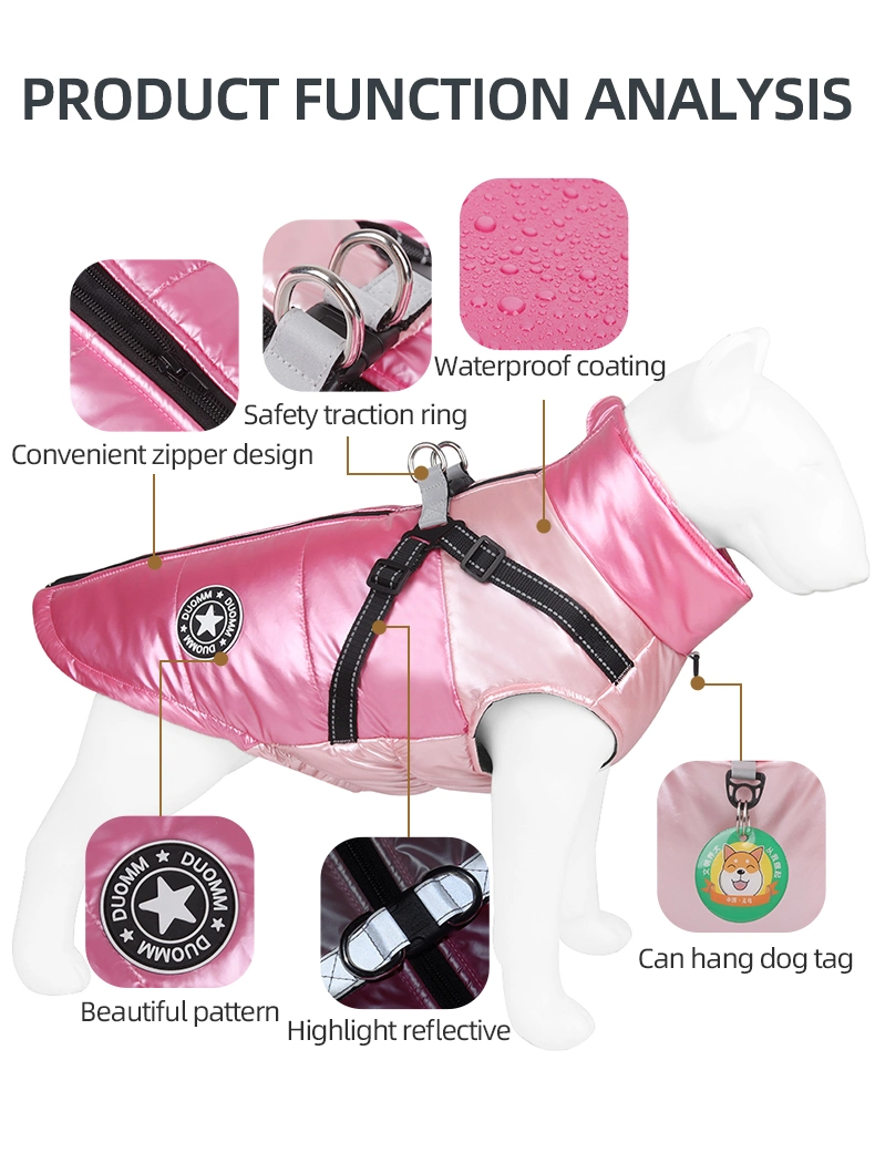 2022 New Design Pet Supplies Dog Clothes Dog Jacket Dog Coat Padded Rainproof Reflective Warm Pet Clothing for Small Medium Large Sized Dog