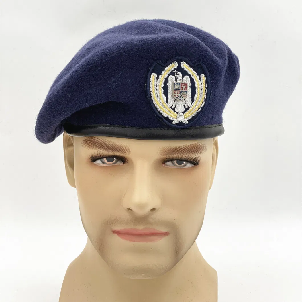 Customized Logo Wool Military Style Beret, Beret Cap Hat for Security Service